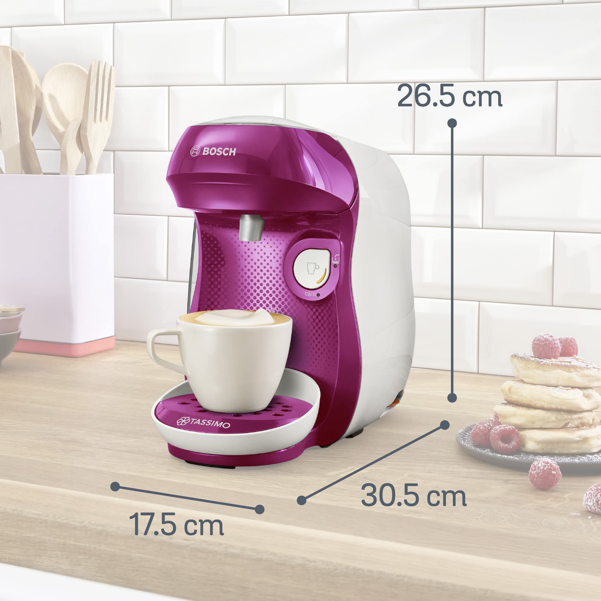 Machine à Café Tassimo Happy – TAS1001 – OneTouch – violet & blanc