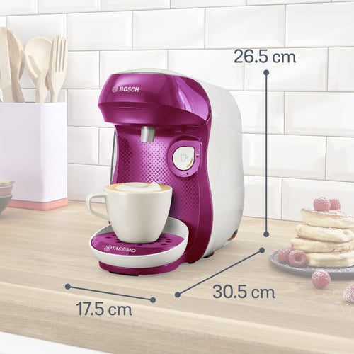 Machine à Café Tassimo Happy – TAS1001 – OneTouch – violet & blanc