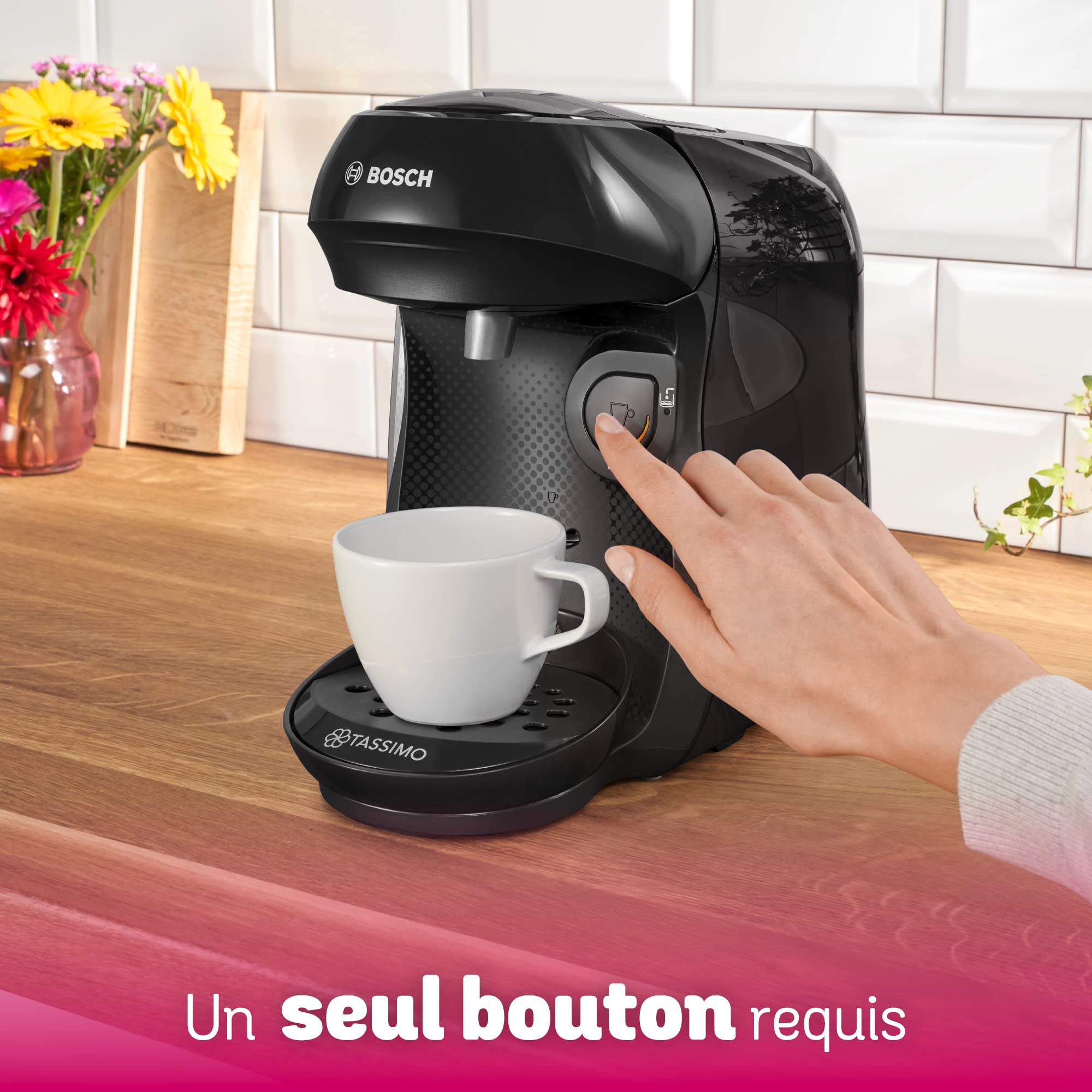 Machine à Café TASSIMO HAPPY – TAS1002N – plus de 40 boissons chaudes – Noir intense
