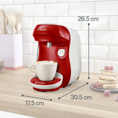 Machine à Café Tassimo Happy – TAS1006 – OneTouch – Rouge & blanc