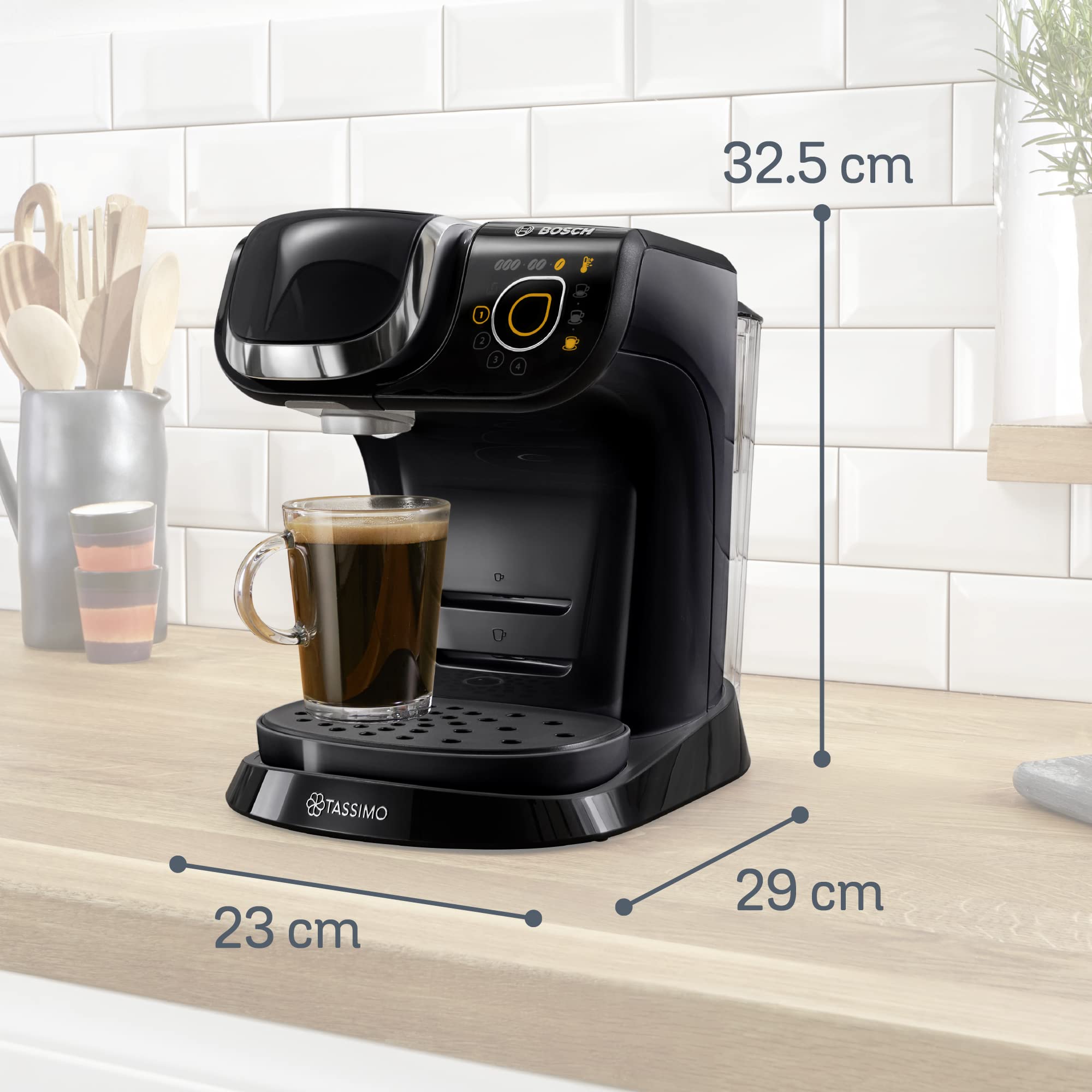 Tassimo My Way Machine à Café – TAS6502 – plus de 40 boissons chaudes – OneTouch – Noir