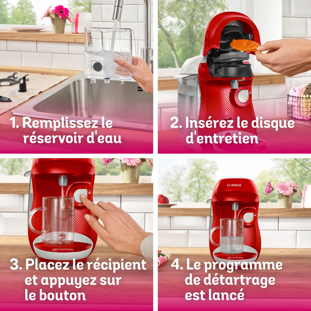 Machine à Café Tassimo Happy – TAS1006 – OneTouch – Rouge & blanc