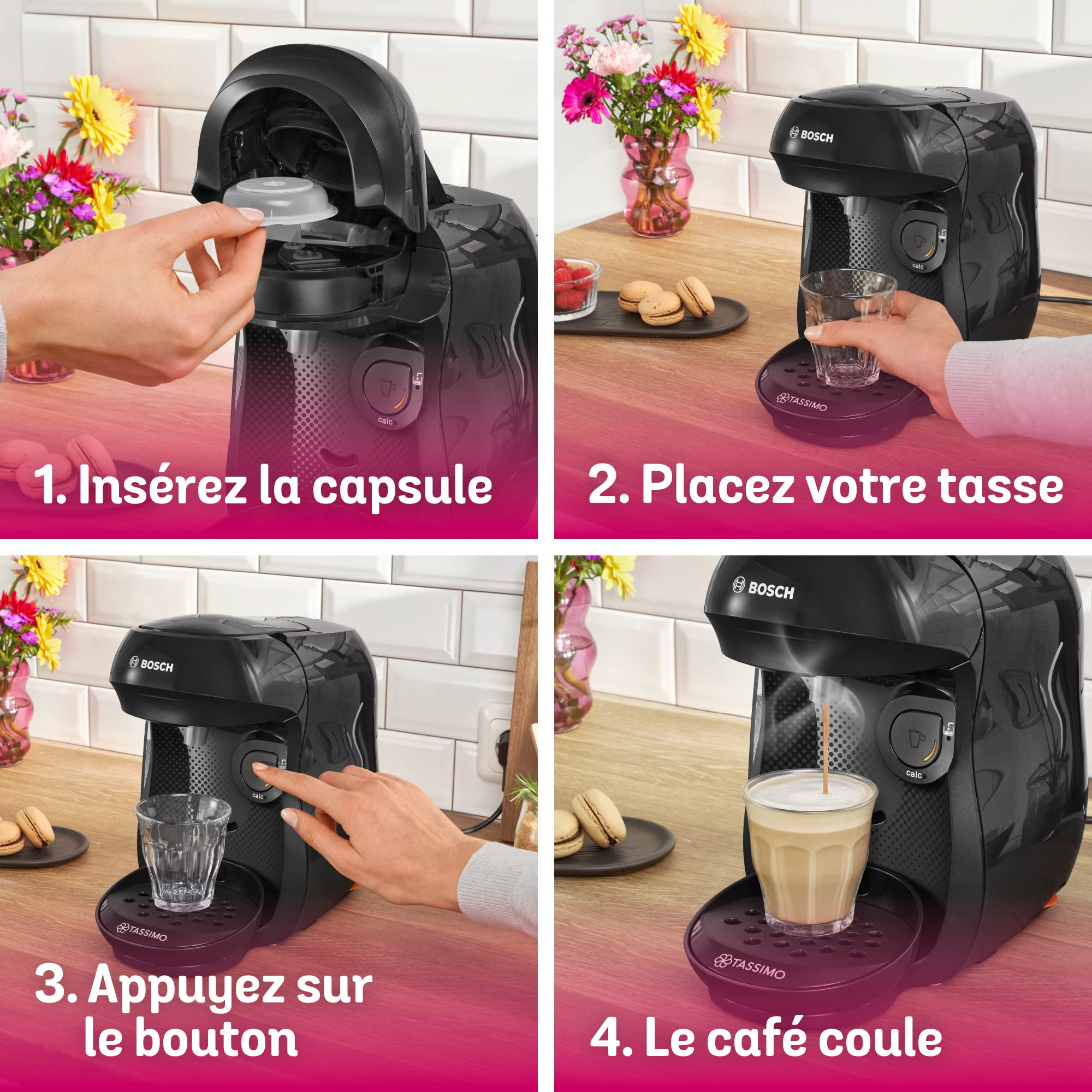 Machine à Café TASSIMO HAPPY – TAS1002N – plus de 40 boissons chaudes – Noir intense