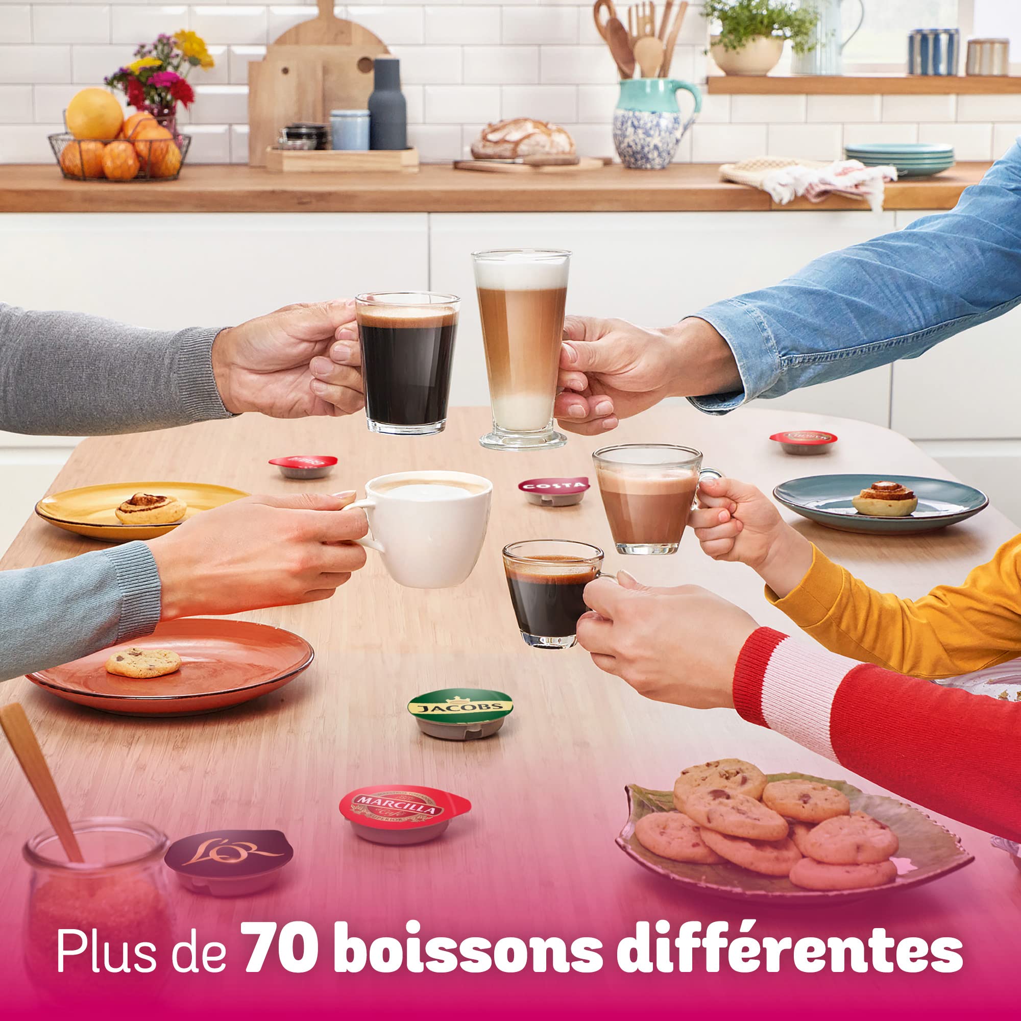 Machine à Café Tassimo Happy – TAS1006 – OneTouch – Rouge & blanc