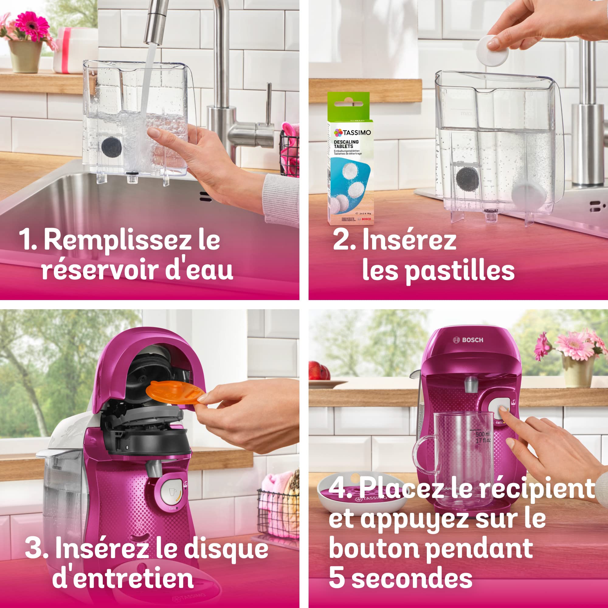 Machine à Café Tassimo Happy – TAS1001 – OneTouch – violet & blanc
