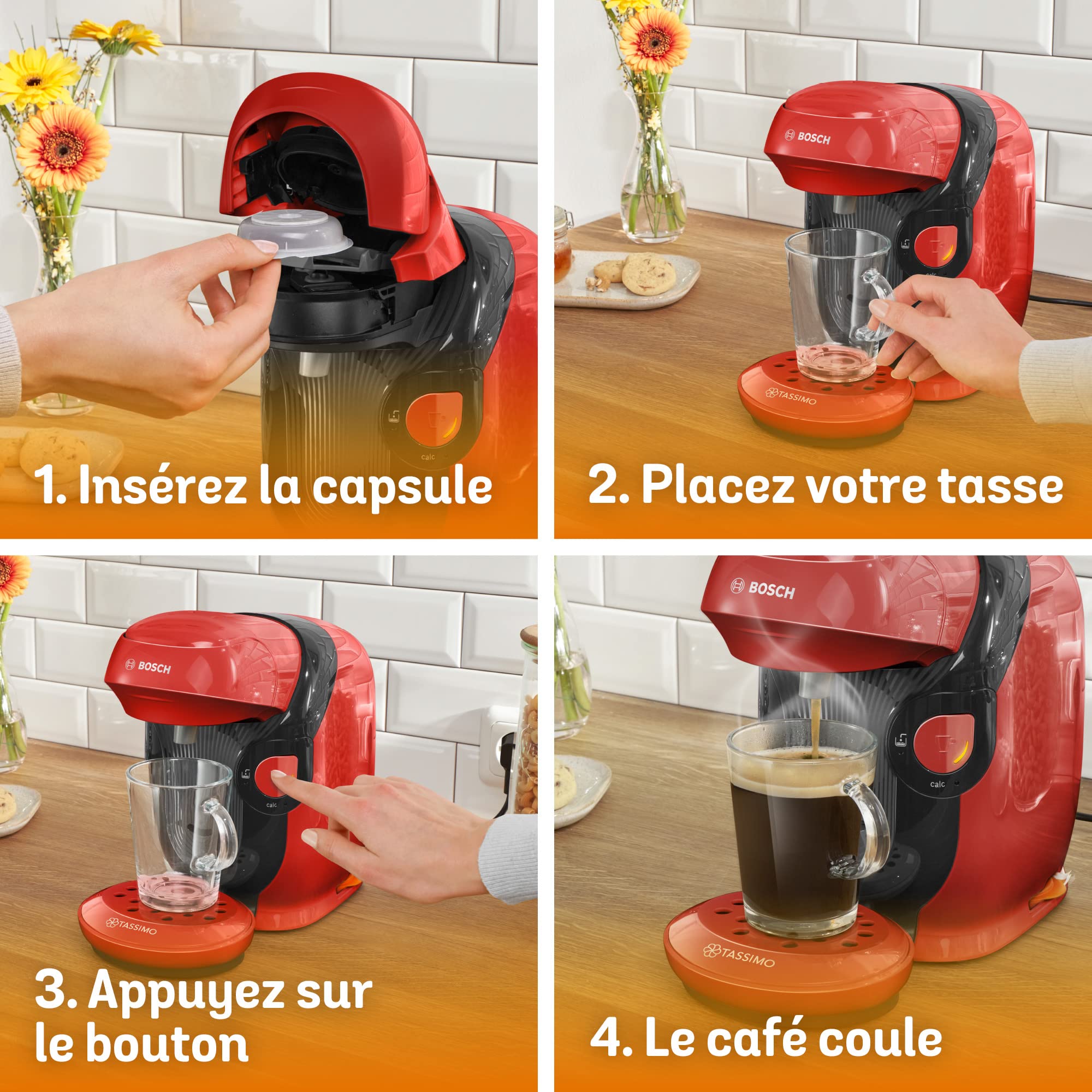 Machine à Café Tassimo Style – OneTouch – TAS1103 – Rouge
