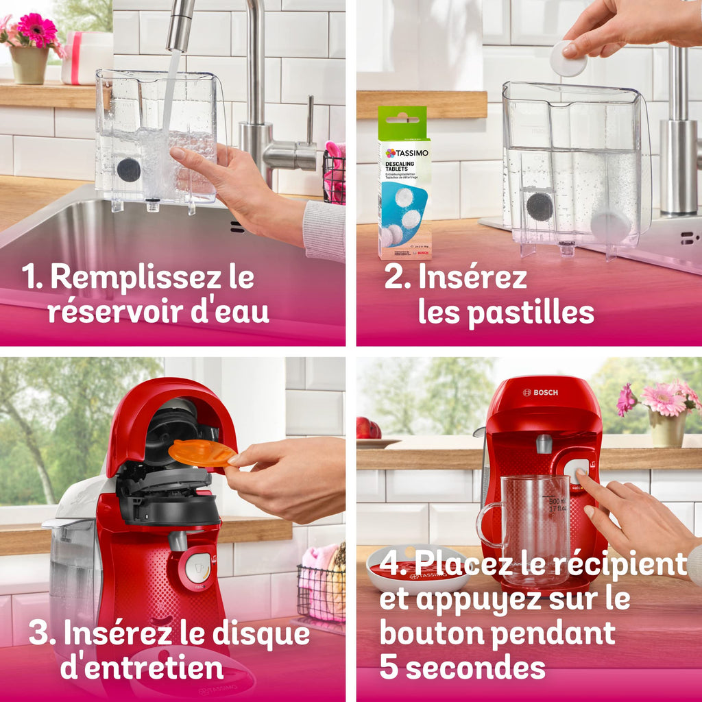 Machine à Café Tassimo Happy – TAS1006 – OneTouch – Rouge & blanc