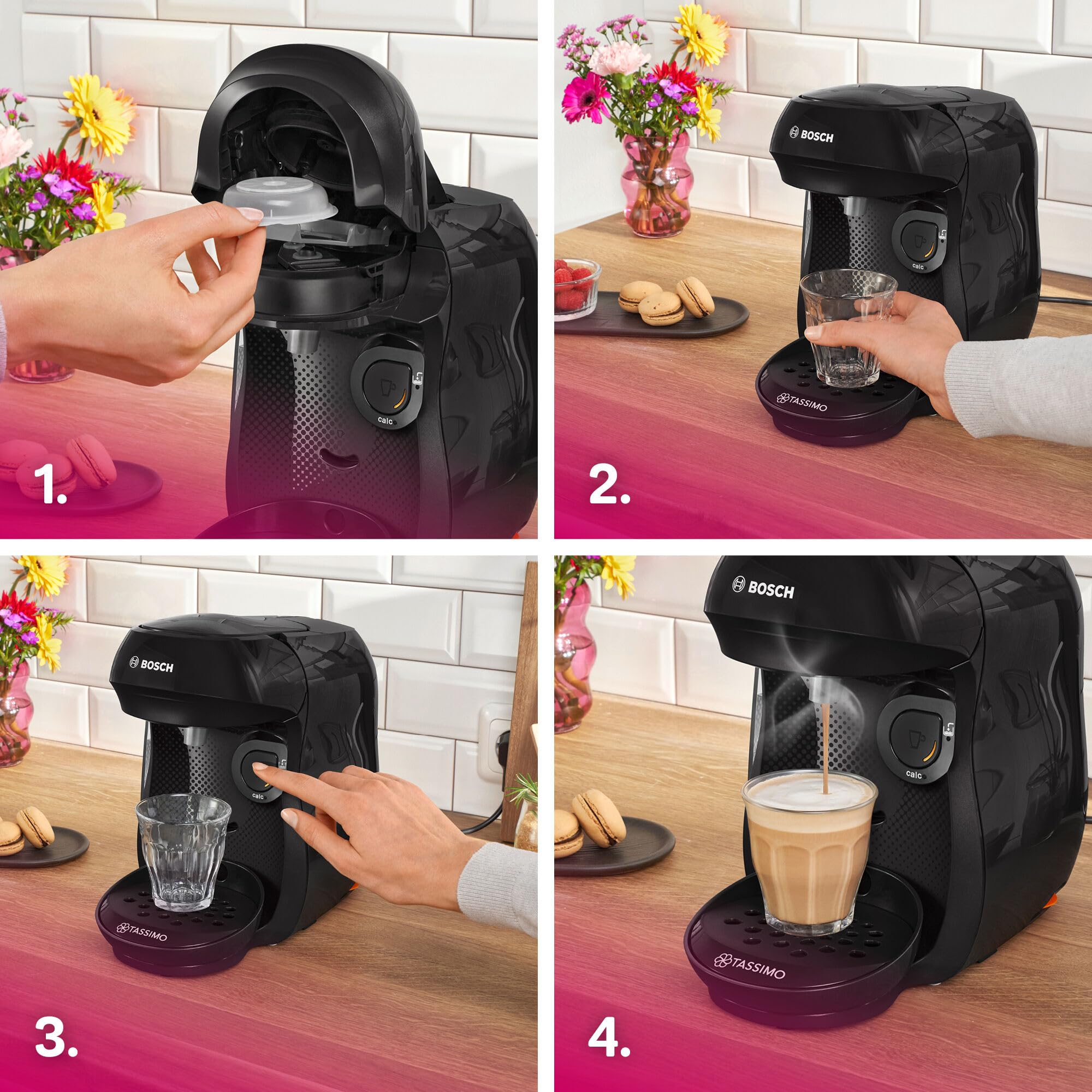 Machine à café multi-boissons Tassimo Happy friendly – TAS102EA – Noir