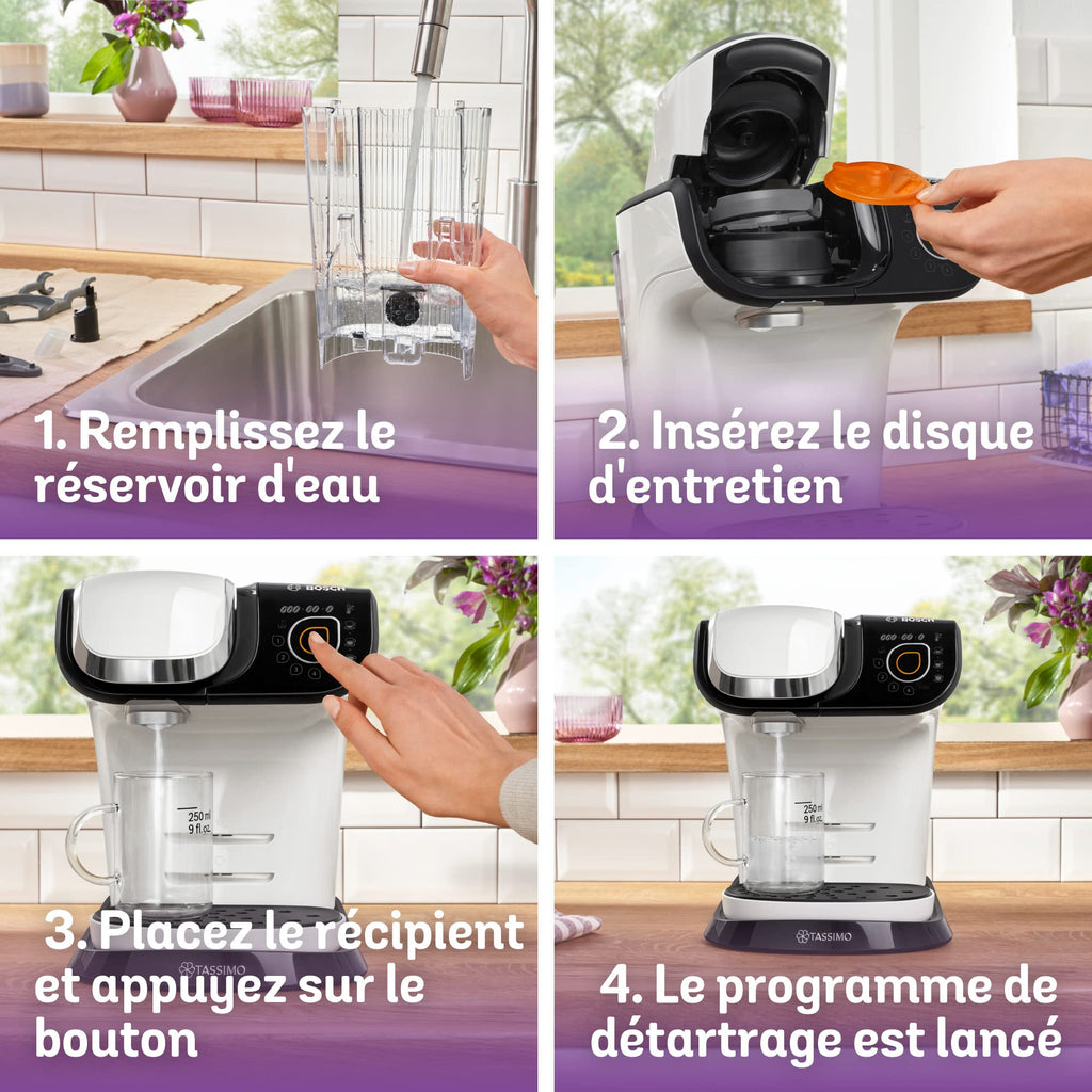 Tassimo My Way Machine à Café – TAS6504 – plus de 40 boissons chaudes – OneTouch – Blanc