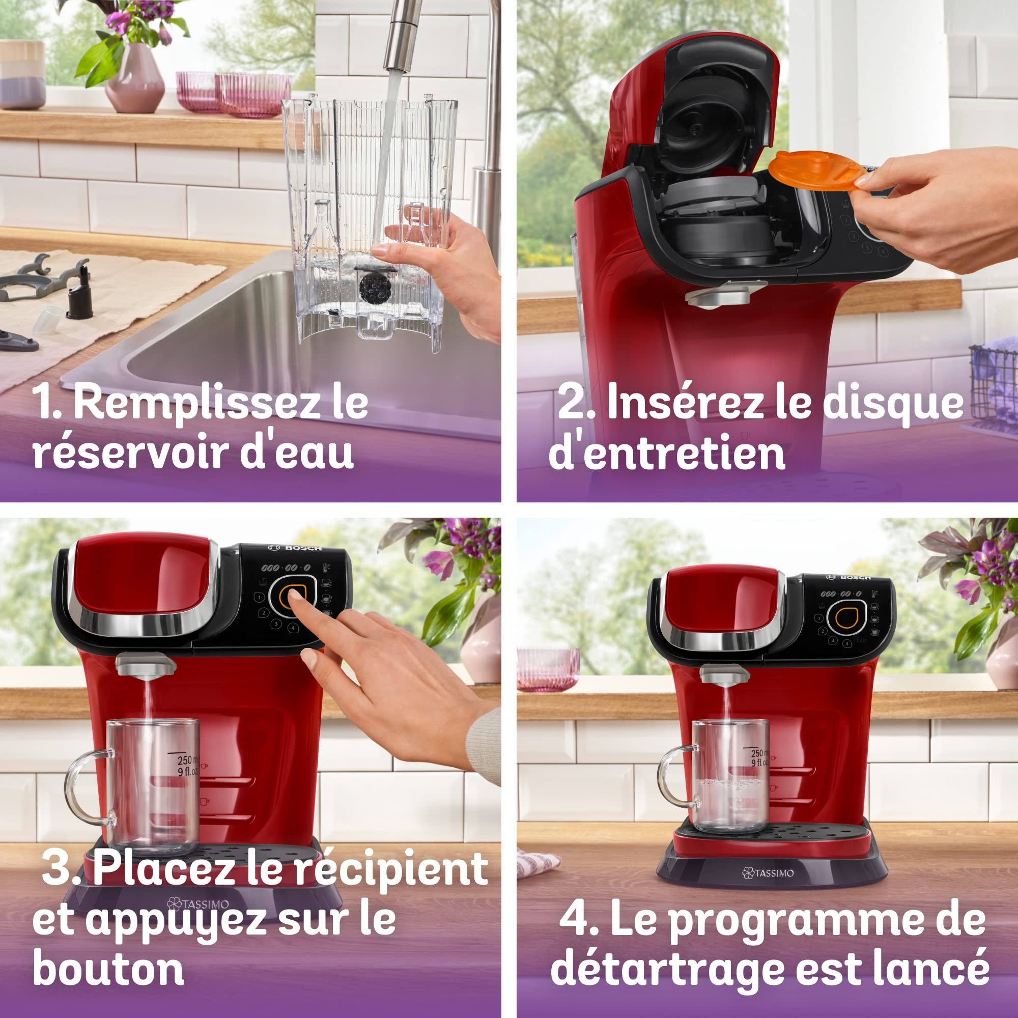Tassimo My Way Machine à Café – TAS6503 – plus de 40 boissons chaudes – OneTouch – rouge